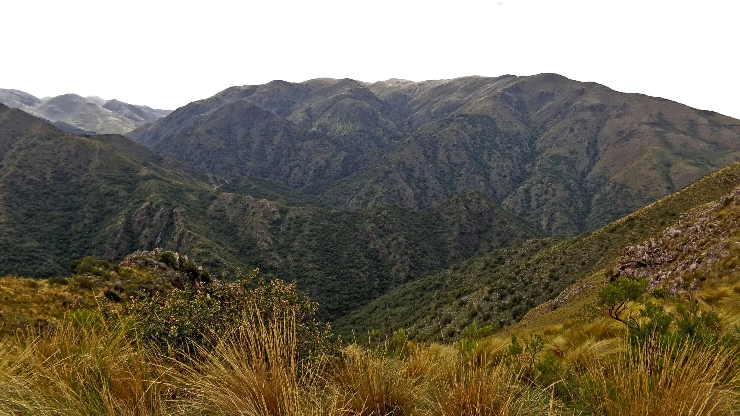 Grassy Córdoba sierras and mountain valley