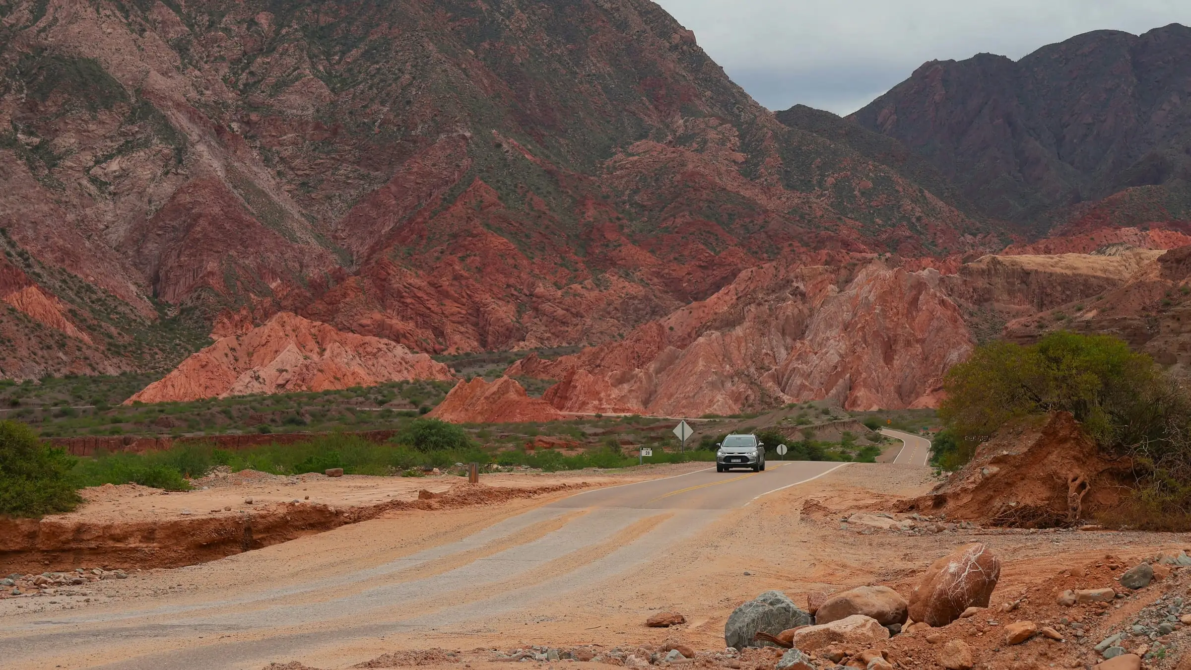 Red rock valley road near Cafayate in Salta