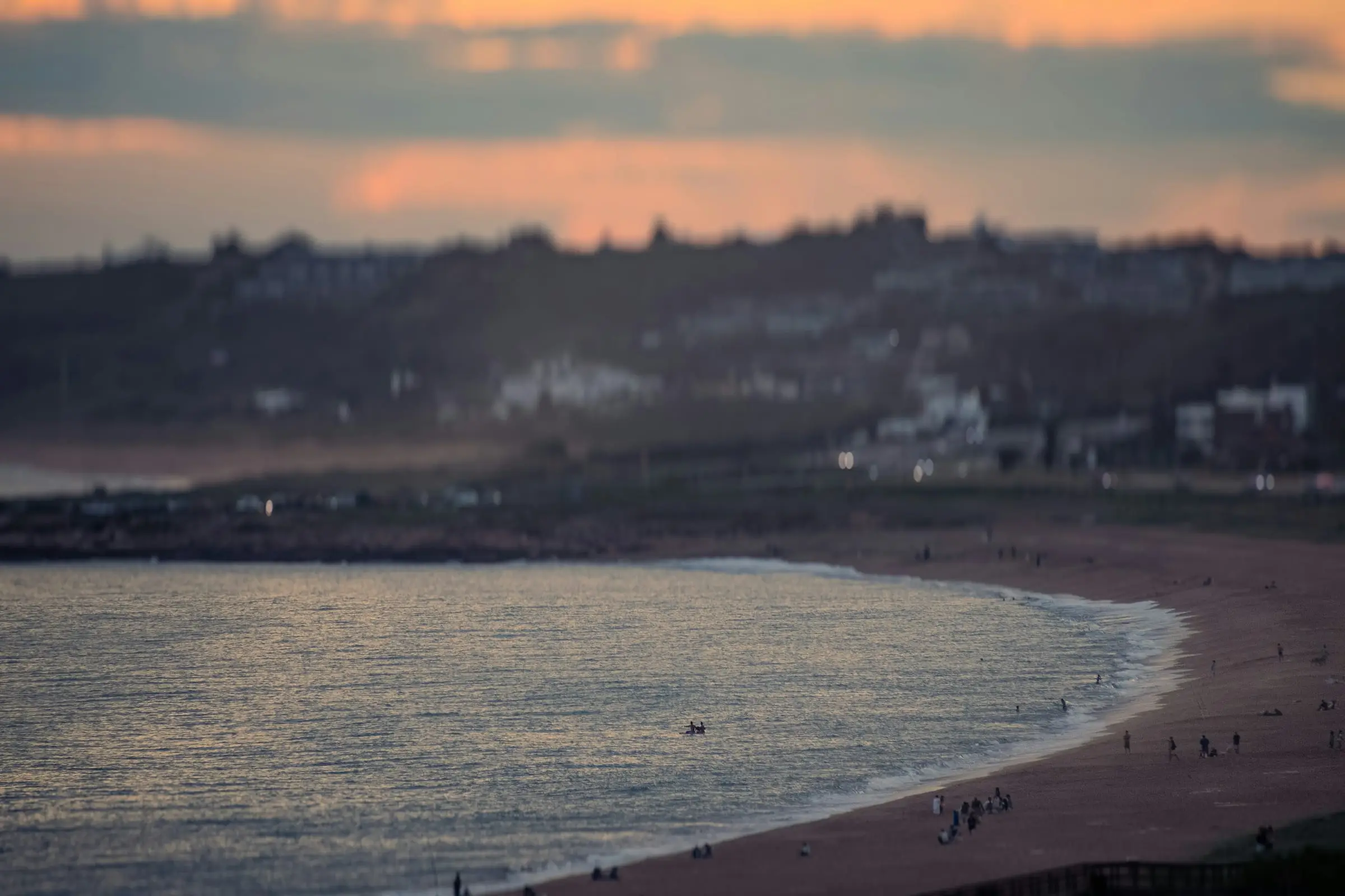 Punta del Este beach at sunset