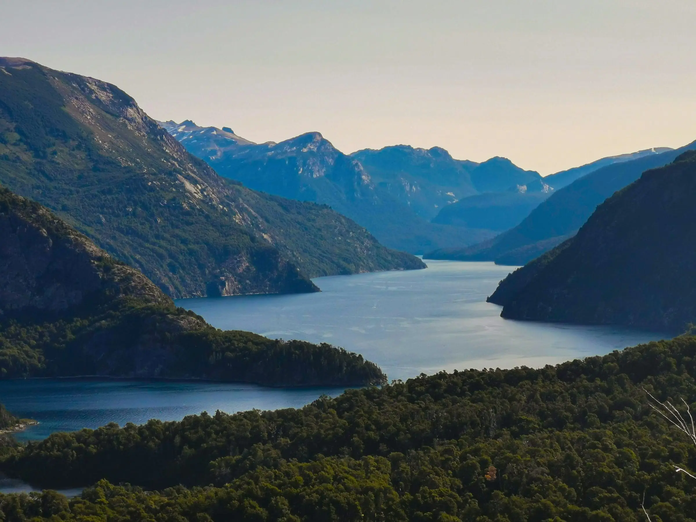 Patagonian mountain lake panorama