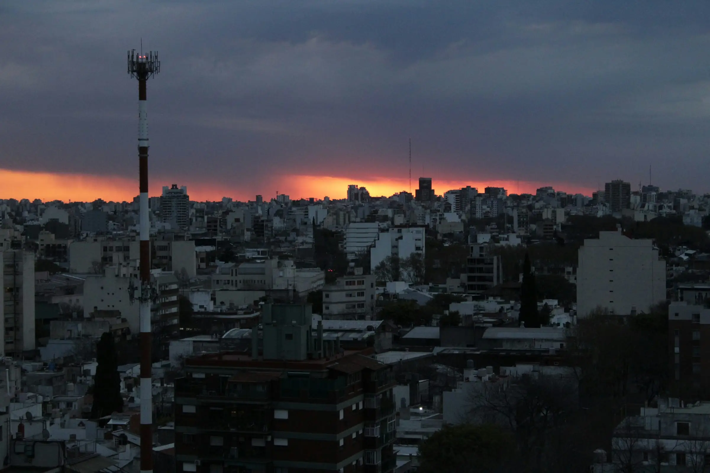 Buenos Aires cityscape at sunset