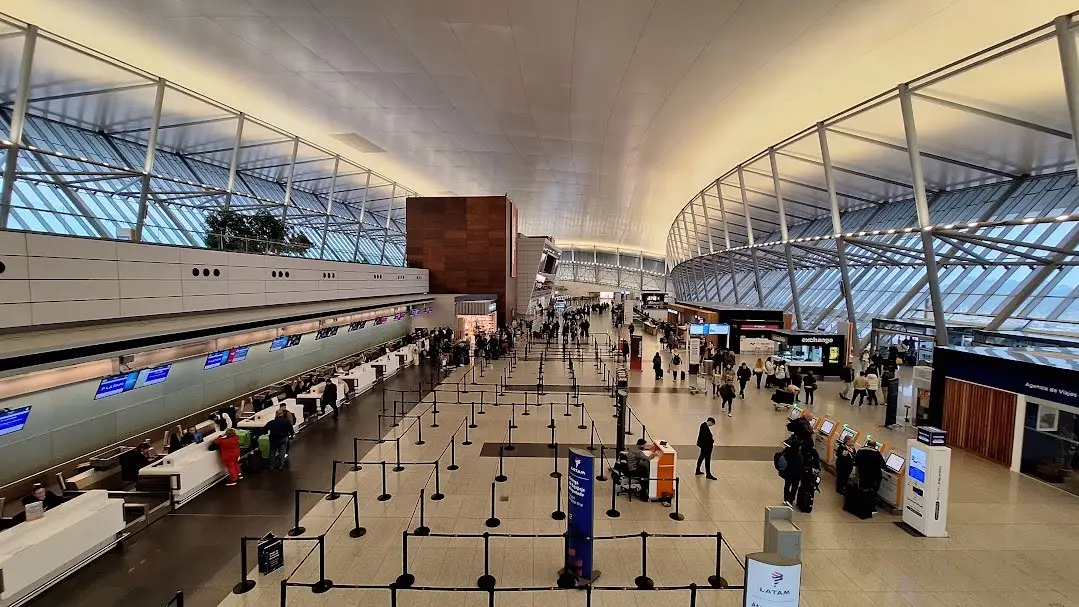 Check-in hall of the Carrasco International Airport departures terminal
